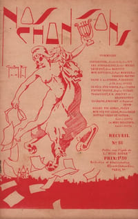 Partition de la chanson : Nos chansons n° 18 Textes de : Louise Michel ( Les hirondelles ) - Jean Marotin ( Lève toi ) - J.Paul Monteil ( Mon souvenir ) - Victor Berthou ( Haine à la guerre ) - Roger Toziny ( Le rêve d'un simple ) Eugène Bizeau ( L'hiver triste ) F.H. Jolivet ( Travaillez ) - Frédéric Mouret ( La graine ) - Frédy ( Brisez vos armes ) Maurice Hallé ( Mon coq est lâché )- Gaston Couté ( Nouveau credo du paysan ) - Amédée Costa ( la mort des gueux ) Chanson antimilitariste,Chanson anarchiste