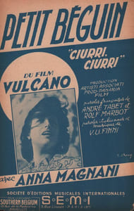 Partition de la chanson : Petit béguin  Ciurri ciurri   Papier fragilisé Vulcano  