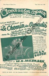 Partition de la chanson : Avoir un bon copain Chemin du Paradis (Le)