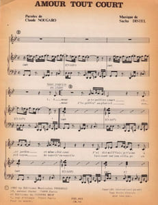 Partition de la chanson : Amour tout court