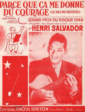 Partition de la chanson : Parce que ça me donne du courage Pas du facteur (Le) Annotation stylo feutre haut de couverture . Salvador Henri - ...