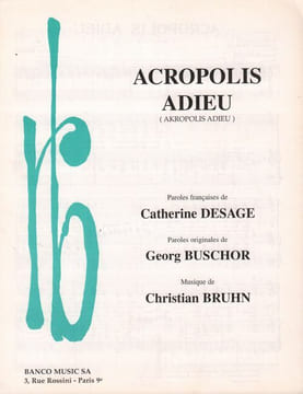 Partition de la chanson : Acropolis adieu  Akropolis adieu   Retirage 1998   . Mathieu Mireille - Bruhn Christian - Desage Catherine,Buschor Georg