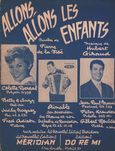 Partition de la chanson : Allons allons les enfants