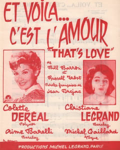 Partition de la chanson : Et voilà c'est l'amour