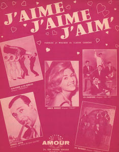 Partition de la chanson : J'aime j'aime j'aime