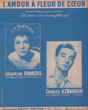 Partition de la chanson : Amour à fleur de coeur (L')        . Aznavour Charles,François Jacqueline - Aznavour Charles - Aznavour Charles