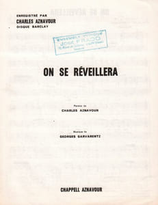 Partition de la chanson : On se réveillera Tampon