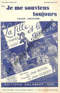 Partition de la chanson : Je me souviens toujours Fille et le garçon (La)