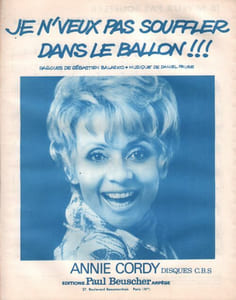 Partition de la chanson : Je n'veux pas souffler dans le ballon