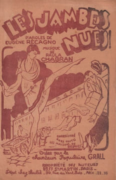 Partition de la chanson : Jambes nues (Les) 2 autres titres : - La femme aux béguins - Soir délicieux Infimes déchirures sans manque Chanson ...
