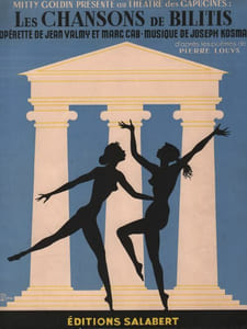 Partition de la chanson : Chansons de Bilitis (Les) D'après les poèmes de Pierre Louÿs, recueil de cinq titres : - Ronde de la guerre de Troie - Qui aimes-tu, Bilitis - C'est une enfant, c'est une femme - Rose ... Rose ... Rose tranche fragilisée Chansons de Bilitis (Les) Théâtre des Capucines