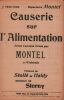 Partition de la chanson : Causerie sur l'alimentation     Papier fragilisé  Scène Comique Eldorado. Montel - Sterny - Stollé,Haldy