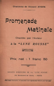 Partition de la chanson : Promenade Matinale Lune Rousse