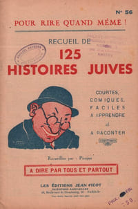Partition de la chanson : Histoires Juives Recueil de 125 histoires Juives recueillies par Picojan "courtes, comiques, convenables, facile à apprendre et à raconter. Aucune intention malveillante ou blessante" Tampon Historiette