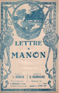 Partition de la chanson : Lettre à Manon