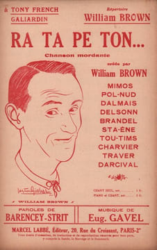 Partition de la chanson : Ra Ta Pe Ton ... Chanson mordante . Brown William - Gavel Eugène - Barencey,Strit