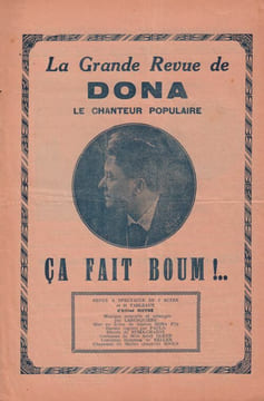 Partition de la chanson : ça fait boum Recueil de couplets et rondeaux avec médaillons des autres interprètes sans accompagnement sur des airs connus ...