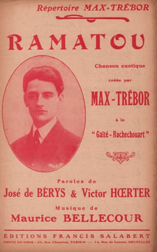 Partition de la chanson : Ramatou Papier fragilisé Chanson Coloniale et Exotique Gaîté Rochechouart. Trébor Max - Bellecour Maurice - de Bérys ...