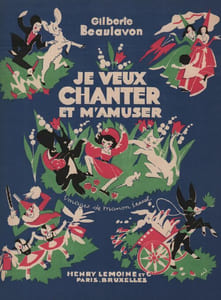 Partition de la chanson : Je veux chanter et m'amuser Album illustré de 6 chansons : - La fée Carabosse - La Biquette - Polichinelle - Le petit Poucet - L'âne et le chien - Mistigri et la sourisette Chanson enfantine