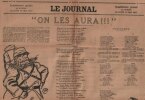 Partition de la chanson : On les aura !!! Supplément gratuit au numéro du lundi 10 Mai 1915    Carte de la Frontière Italo-Autrichienne au dos    ...
