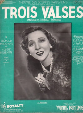 Partition de la chanson : Trois valses premier recueil de trois partitions pour piano : – C’est la saison d’amour – je t’aime – C’est le destin ...