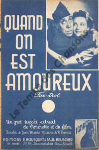 Partition de la chanson : Quand on est amoureux Ignace . Fernandel - Dumas Roger - Manse Jean