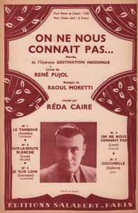 Partition de la chanson : On ne nous connait pas ... Destination inconnue