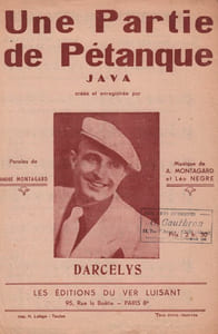 Partition de la chanson : Partie de pétanque (Une) Infimes déchirures sans manque