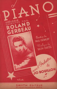 Partition de la chanson : Piano     Papier fragilisé aux extrémités   Poème 