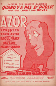 Partition de la chanson : Quand y a pas d’public Azor Théâtre des Bouffes Parisiens
