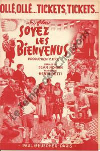 Partition de la chanson : Ollé, Ollé ... Tickets, tickets ... Catherine Agier - Raymond Buissières - Pauline Carton - Dréan Soyez les bienvenus