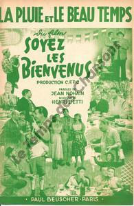 Partition de la chanson : Pluie et le beau temps (La) Catherine Agier - Raymond Buissières - Pauline Carton - Dréan Soyez les bienvenus . - ...