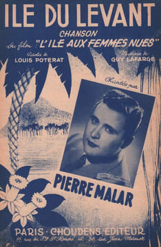 Partition de la chanson : Ile du levant      Ile aux femmes nues (L')  . Malar Pierre - Lafarge Guy - Poterat Louis