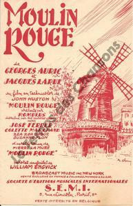 Partition de la chanson : Moulin Rouge José Ferrer - Zsa-Zsa Gabor Moulin rouge ( film )