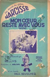 Partition de la chanson : Mon coeur reste avec vous Monique Garbo    La couleur de la partition peut-être différente  Narcisse  