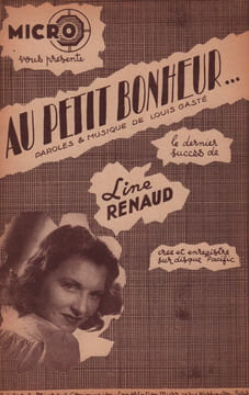 Partition de la chanson : Au petit bonheur, la chance ! . Renaud Line - Gasté Louis - Gasté Louis