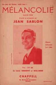 Partition de la chanson : Mélancolie