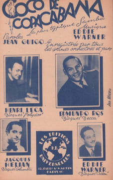 Partition de la chanson : Coco de Copacabana . Hélian Jacques,Warner Eddie,Leca Henri,Ros Edmundo - Warner Eddie - Guigo Jean