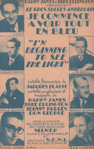 Partition de la chanson : Je commence à voir tout bleu I'm beginning to see the light