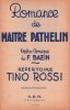 Partition de la chanson : Maître pathelin        . Rossi Tino - Bazin F. - Bazin F.