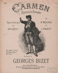 Partition de la chanson : Chanson du Torédor Pour Baryton ou Basse, couplets du Torero chantés par Mr. Bouhy Carmen