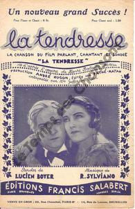 Partition de la chanson : Tendresse (La) Marcelle Chantal - José Noguéro Tendresse (La) . Jefferson Cohn - Sylviano René - Boyer Lucien