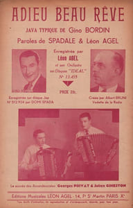 Partition de la chanson : Adieu beau rêve