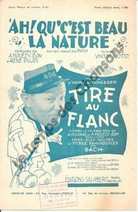 Partition de la chanson : Ah ! qu'cest beau la nature Nom de l'ancien propriétaire au stylo haut de couverture Tire au flanc