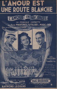 Partition de la chanson : Amour est une route blanche (L') Amour en vacances (l')