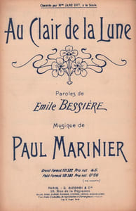Partition de la chanson : Au clair de la lune Scala