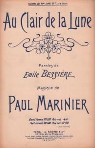 Partition de la chanson : Au clair de la lune Scala