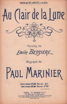 Partition de la chanson : Au clair de la lune Scala. Dyt Jane - Marinier Paul - Bessière Emile,Marinier Paul