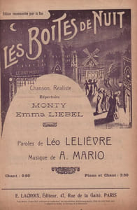 Partition de la chanson : Boites de nuit (Les) Edition recommandée pour la Rue      Chanson réaliste 