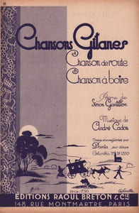 Partition de la chanson : Chansons Gitanes Chanson à boire